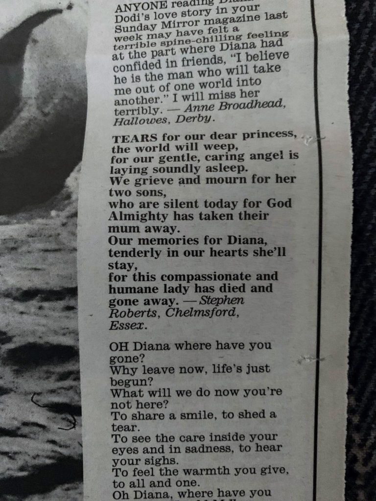 Sunday Mirror - 7th September 1997 - Stephen Robert Kuta - Diana, Princess of Wales