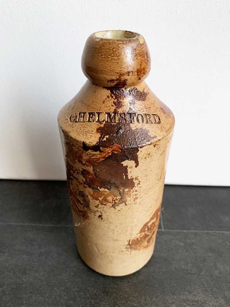 W. Harris / Victorian Stoneware Bottle / Chelmsford